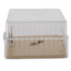 3-1/2" x 3-1/4" x 2-1/4" Clear Plastic Thermostat Guard with Two Bases