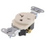 Heavy-Duty Spec-Grade Single Receptacle, 2P, Side Wire, NEMA 6-20R - Light Almond (20A, 250V)
