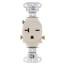 Heavy-Duty Spec-Grade Single Receptacle, 2P, Side Wire, NEMA 6-20R - Light Almond (20A, 250V)