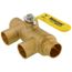 1" x 1" Pro-Pal Full Port Brass Ball Valve w/ Reversible Handle, Primary/Secondary Loop Purge Tee