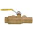 1-1/4" x 1" Pro-Pal Full Port Brass Ball Valve w/ Reversible Handle, Primary/Secondary Loop Purge Tee (600 WOG)