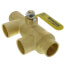 1-1/4" x 1-1/4" Pro-Pal Full Port Brass Ball Valve w/ Reversible Handle, Primary/Secondary Loop Purge Tee (600 WOG)