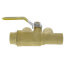 1-1/4" x 1-1/4" Pro-Pal Full Port Brass Ball Valve w/ Reversible Handle, Primary/Secondary Loop Purge Tee (600 WOG)