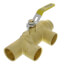 1-1/4" x 1-1/4" Pro-Pal Full Port Brass Ball Valve w/ Reversible Handle, Primary/Secondary Loop Purge Tee (600 WOG)