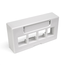Quickport, Modular Furniture Ext Depth Faceplate, 4-port (White) Includes 1 Blank Insert.