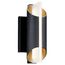 Astalis 12" 1 LED Wall Light w/ Clear Ribbed Glass (Black) and Burnished Gold