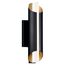 Astalis 16" 1 LED Wall Light w/ Clear Ribbed Glass (Black) and Burnished Gold