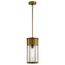 Camillo 18" 1 Light Hanging Pendant w/ Clear Seeded Glass (Natural Brass)