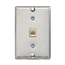 Telephone Wall Jack, 6P6C, Screw Terminal, Stainless Steel