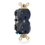 Duplex Receptacle Heavy Duty Split-Circuit 1 Outlet Controlled 20A 125V NEMA 5-20R 2P 3W (Black)