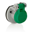 Cam-Type Male/Female Panel Mount Receptacle Enclosure w/ Automatic Closing LidSS Spring (Green)
