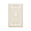 Angled Single-Gang Quickport, Wallplate w/ ID Windows, 1-port (Light Almond)