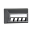 Quickport, Angled Modular Furniture Faceplate, 4"port (Black)