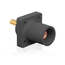 16 Series Male Panel Receptacle, Cam-Type, 90-Degree, Threaded Stud Length, 1.125", Taper Nose, 400A Max, Cable Range, #2 to 4/0 AWG (Black)