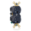 Duplex Receptacle Heavy Duty Two Outlets Marked Controlled 20A 125V NEMA 5-20R 2P 3W (Black)