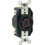 30A, 277/480V 3-Phase Y, NEMA L19-30R, 4P, 4W, Flush Mtg Locking Receptacle, Non-Grounding, V-0-MAX (Black)