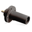 17 Series Male Panel Receptacle, Cam-type, 90-degree, Taper Nose, Threaded Stud, 250-750MCM, 690A (Black)