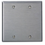 2-Gang Blank Wallplate, Standard Size, Non-magnetic Stainless Steel