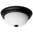 2 Light 11" Flush Mount Matte Black Finish Opal Glass