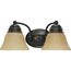 Empire 2 Light 15" Vanity w/ Champagne Linen Washed Glass