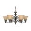 Empire 6 Light 26" Chandelier w/ Champagne Linen Washed Glass