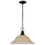 1 Light 16" Pendant w/ Champagne Linen Washed Glass