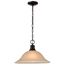 1 Light 16" Pendant w/ Champagne Linen Washed Glass