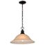 1 Light 16" Pendant w/ Champagne Linen Washed Glass