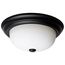 2 Light 13" Flush Mount Matte Black Finish Opal Glass