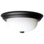 2 Light 13" Flush Mount Matte Black Finish Opal Glass