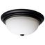 3 Light 15" Flush Mount Matte Black Finish Opal Glass