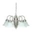 5 Light Chandelier Brushed Nickel / Alabaster Glass