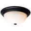 3 Light 15" Flush Mount Matte Black Finish Opal Glass