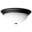 3 Light 15" Flush Mount Matte Black Finish Opal Glass