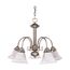Ballerina 5 Light 24" Chandelier w/ Alabaster Glass Bell Shades