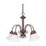 Ballerina 5 Light 24" Chandelier w/ Alabaster Glass Bell Shades