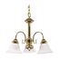 Ballerina 3 Light 20" Chandelier w/ Alabaster Glass Bell Shades