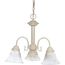 Ballerina 3 Light 20" Chandelier w/ Alabaster Glass Bell Shades