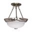 2 Light 11" Semi-Flush Alabaster Glass