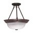 2 Light 13" Semi-Flush Alabaster Glass