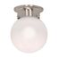 1 Light 6" Ceiling Mount White Ball (Pack of 2)