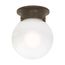1 Light 6" Ceiling Mount White Ball (Pack of 2)
