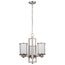 Odeon 3 Light (convertible up/down) Chandelier w/ Satin White Glass