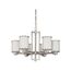 Odeon 6 Light (convertible up/down) Chandelier w/ Satin White Glass