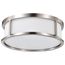 Odeon 3 Light 17" Flush Dome w/ Satin White Glass
