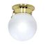 1 Light 6" Ceiling Mount White Ball w/ Pull Chain Switch (Pack of 2)