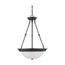 3 Light 15" Pendant w/ Frosted White Glass