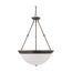 3 Light 20" Pendant w/ Frosted White Glass