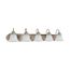 Ballerina 5 Light 36" Vanity w/ Alabaster Glass Bell Shades