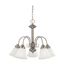 Ballerina 5 Light 24" Chandelier w/ Frosted White Glass